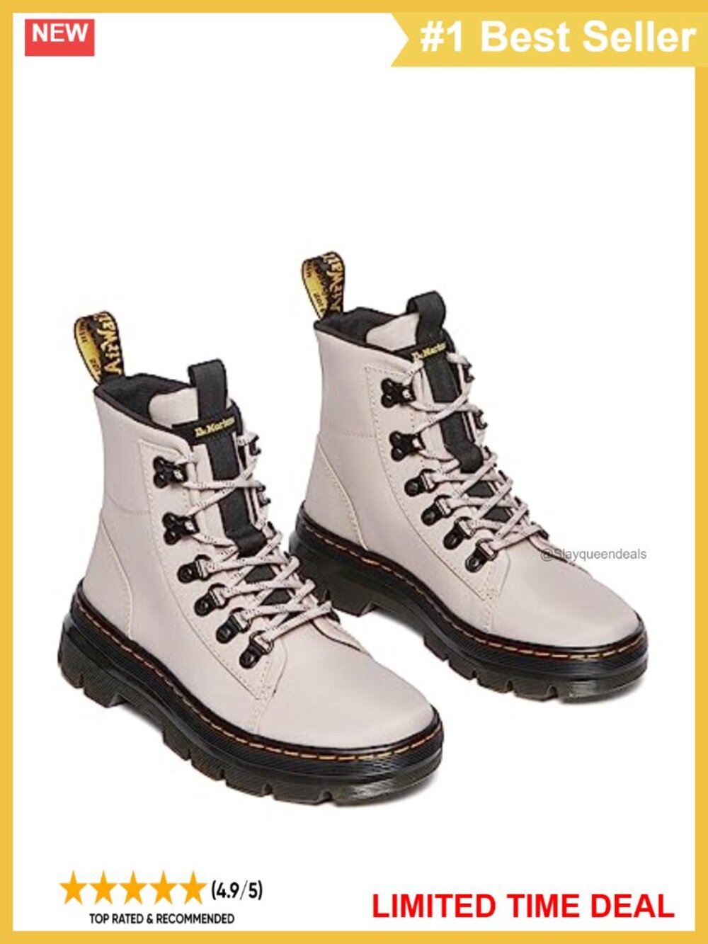 Dr. Martens Combs Women's Poly Casual Combat Boots Vintage Taupe